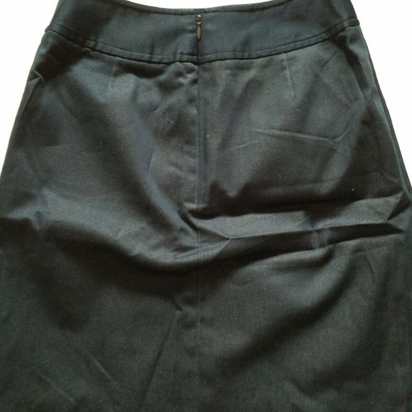 Kasper & Co Petite Navy Blue Faux Wrap Straight Pencil Skirt Size 2P Flat Front - Picture 2 of 3